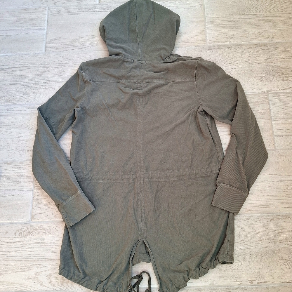 James Perse utility anorak parka full zip olive green cotton twill Size 3 Large - Picture 6 of 7